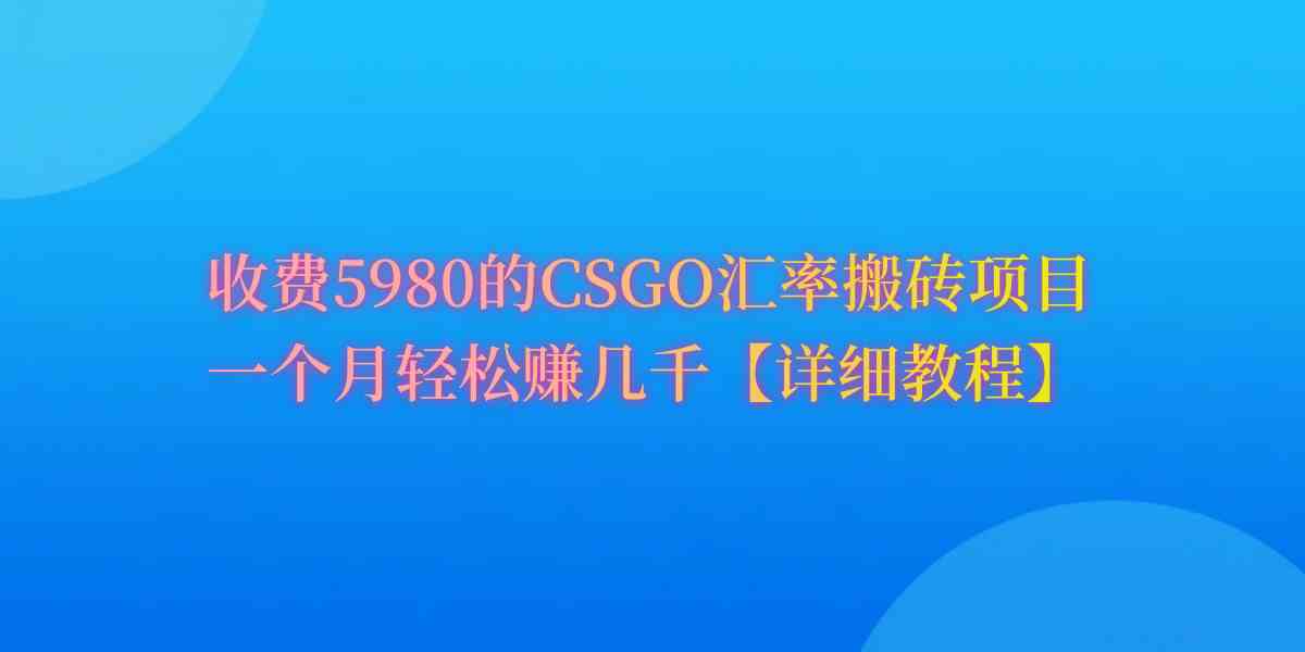 （9776期）CSGO装备搬砖，月综合收益率高达60%，你也可以！-北向
