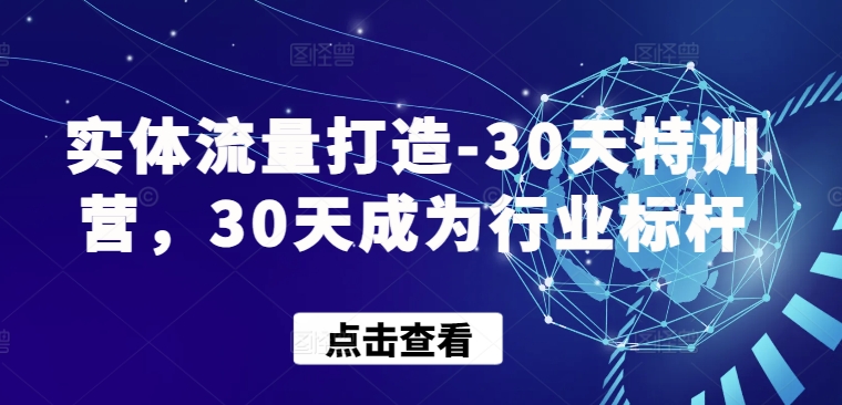 实体流量打造-30天特训营，30天成为行业标杆-北向
