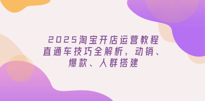 （14389期）2025淘宝开店运营教程更新，直通车技巧全解析，动销、爆款、人群搭建-北向