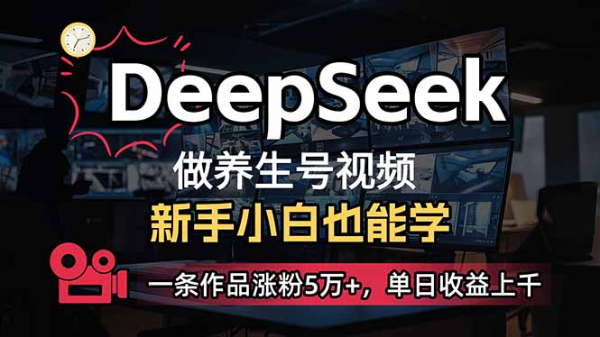 （14270期）小白用DeepSeek做养生号，一条作品涨粉5万+，单日收益上千-北向